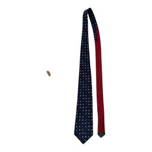 Tommy Hilfiger 100% Silk Tie Navy with Red Yellow Blue Geometric Pattern Made in